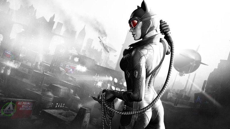 Catwoman Holding Whip — Black, Dramatic