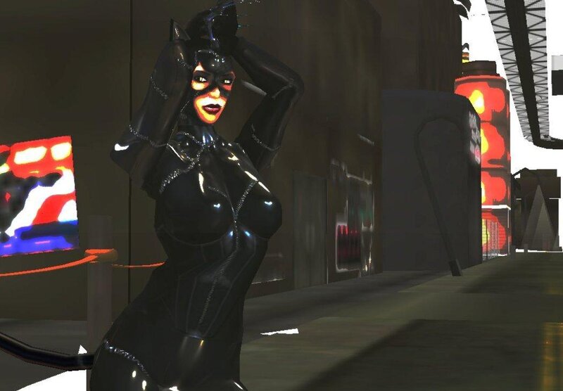 Catwoman in a city scene