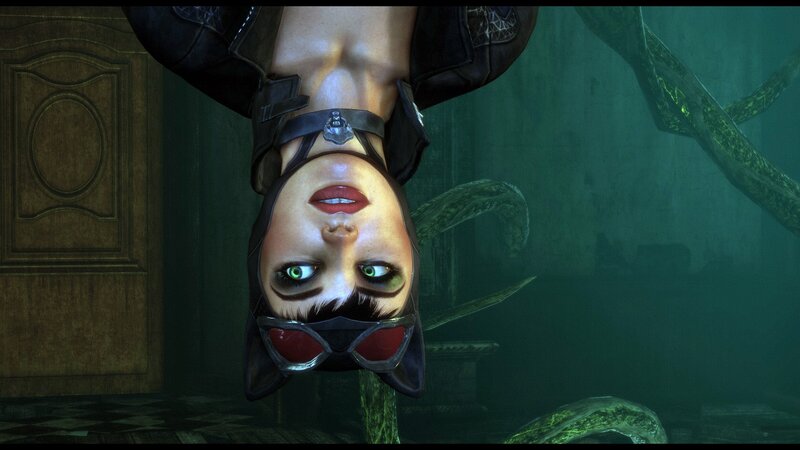 Catwoman in a dark room