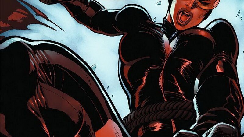 Catwoman in Action — Black, Dramatic, Comic