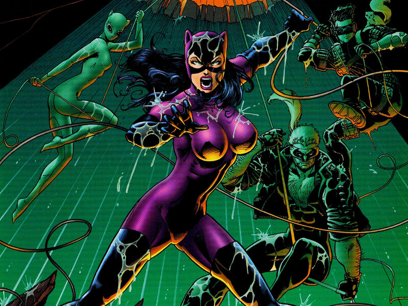 Catwoman in Action — Purple, Dramatic