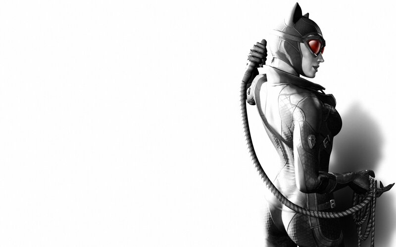 Catwoman in black and white