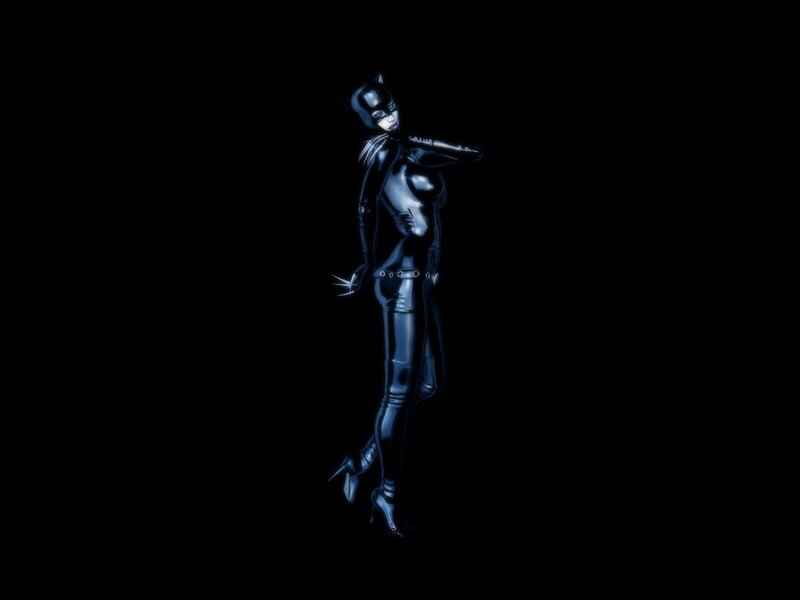 Catwoman in black suit