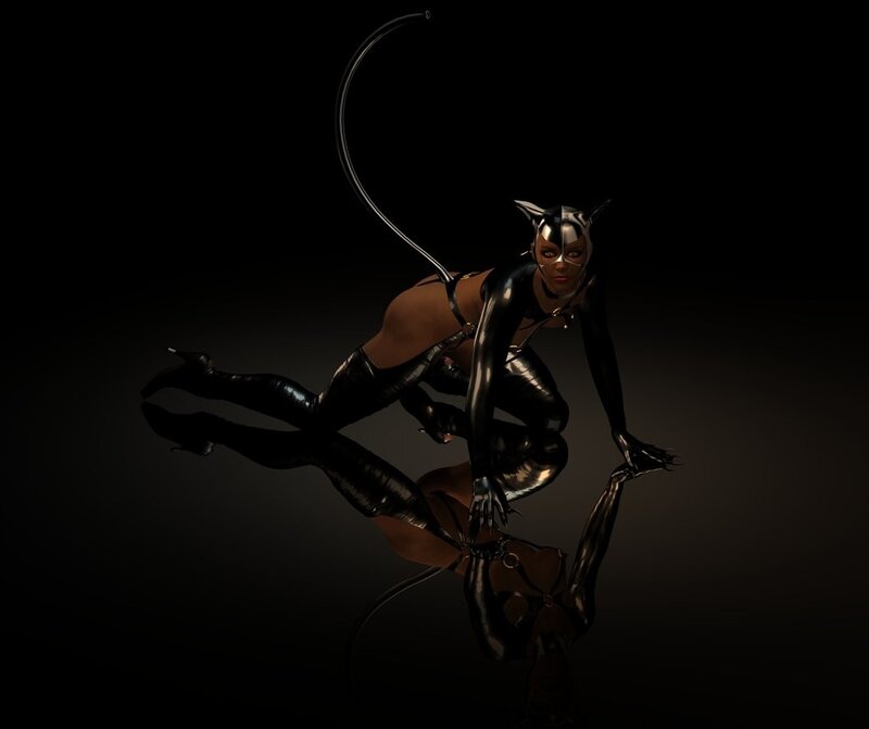 Catwoman in black suit
