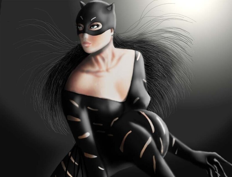 Catwoman in black suit