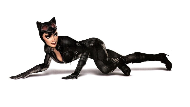 Catwoman in Black Suit — Dramatic, Digital Art