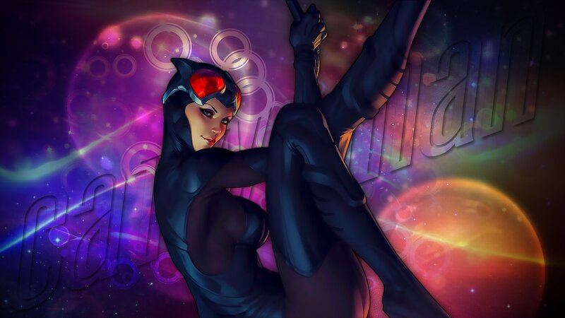 Catwoman in Black Suit — Purple