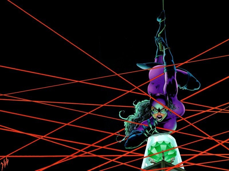 Catwoman in laser maze