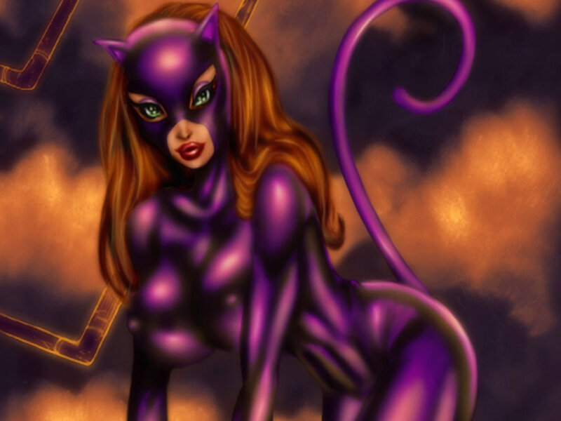 Catwoman in purple suit