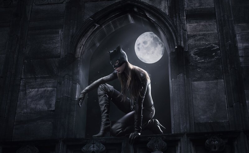 Catwoman in Window