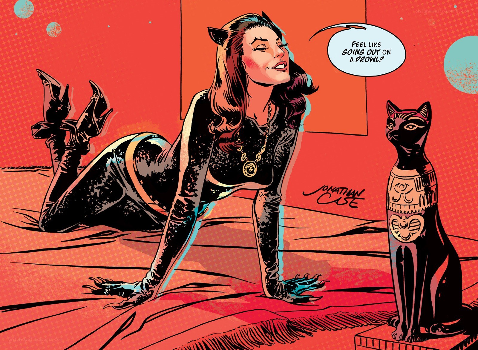 Catwoman on a bed