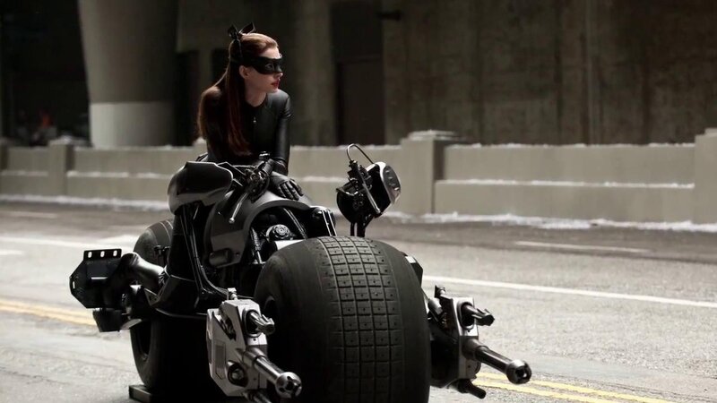 Catwoman on a motorcycle