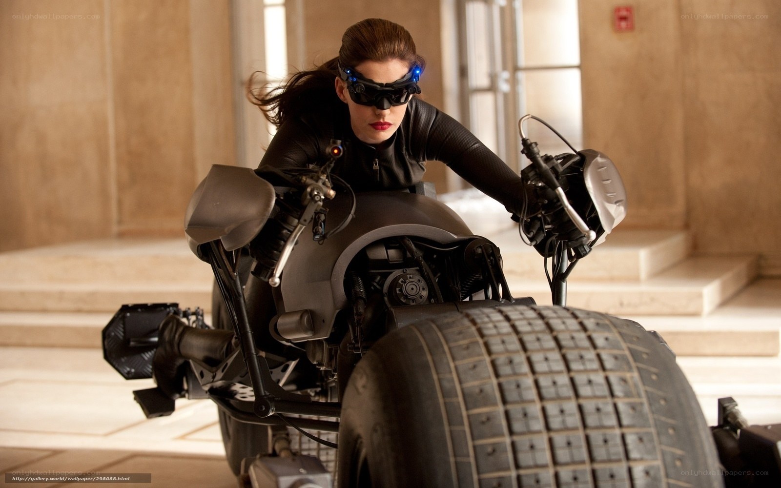 Catwoman on a motorcycle