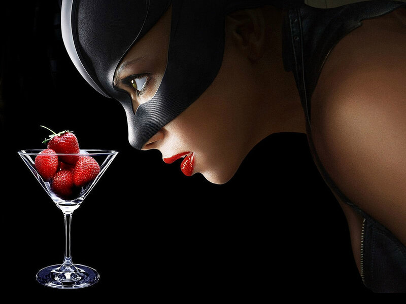 Catwoman with Strawberries — Black