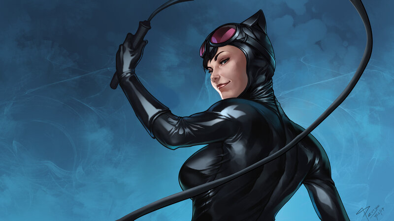 Catwoman with Whip — Blue