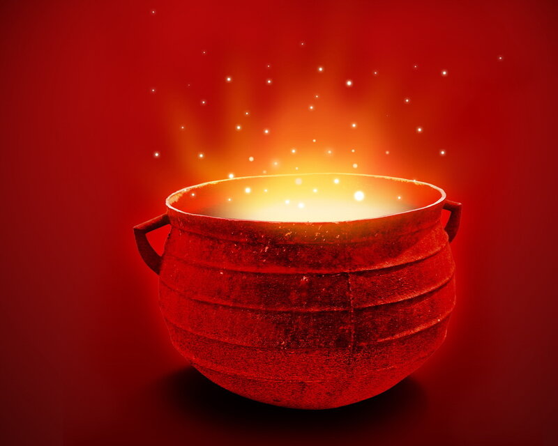 Cauldron with Glowing Liquid