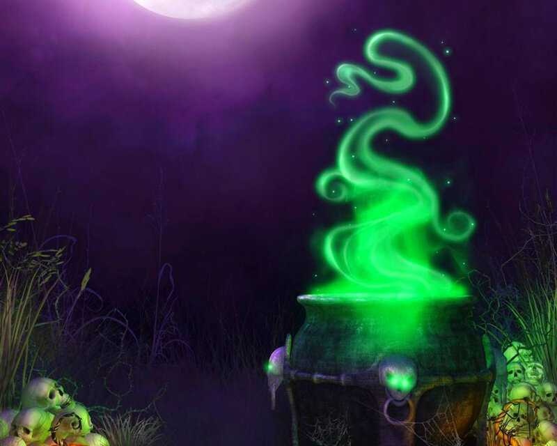 Cauldron with Green Smoke