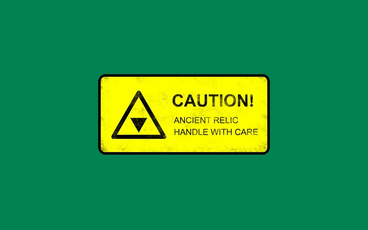Caution ancient relic sign