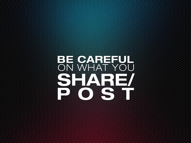 caution on sharing content