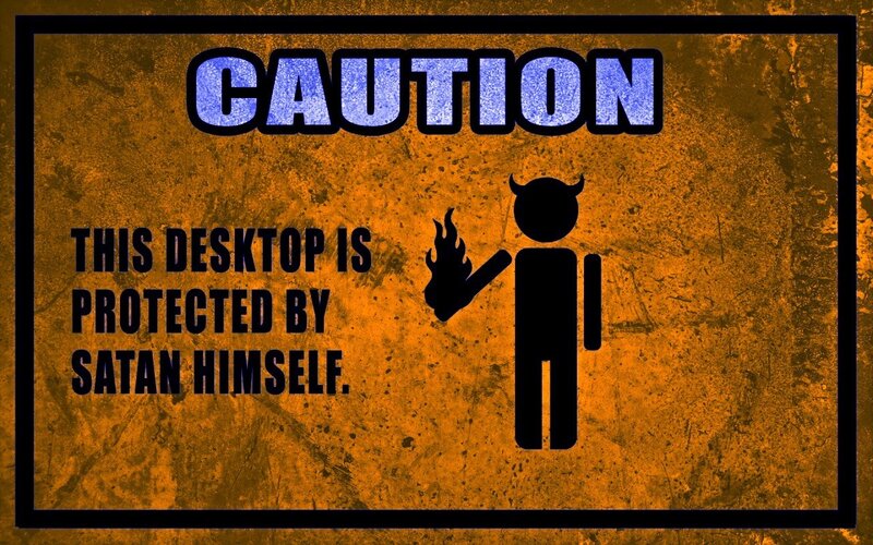 Caution: Satan Protection Sign