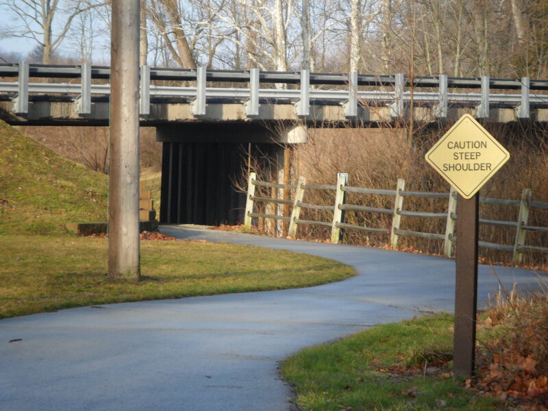 Caution Sign Near Bridge