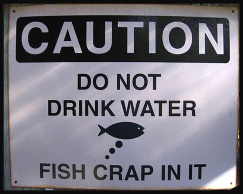 Caution Sign with Fish
