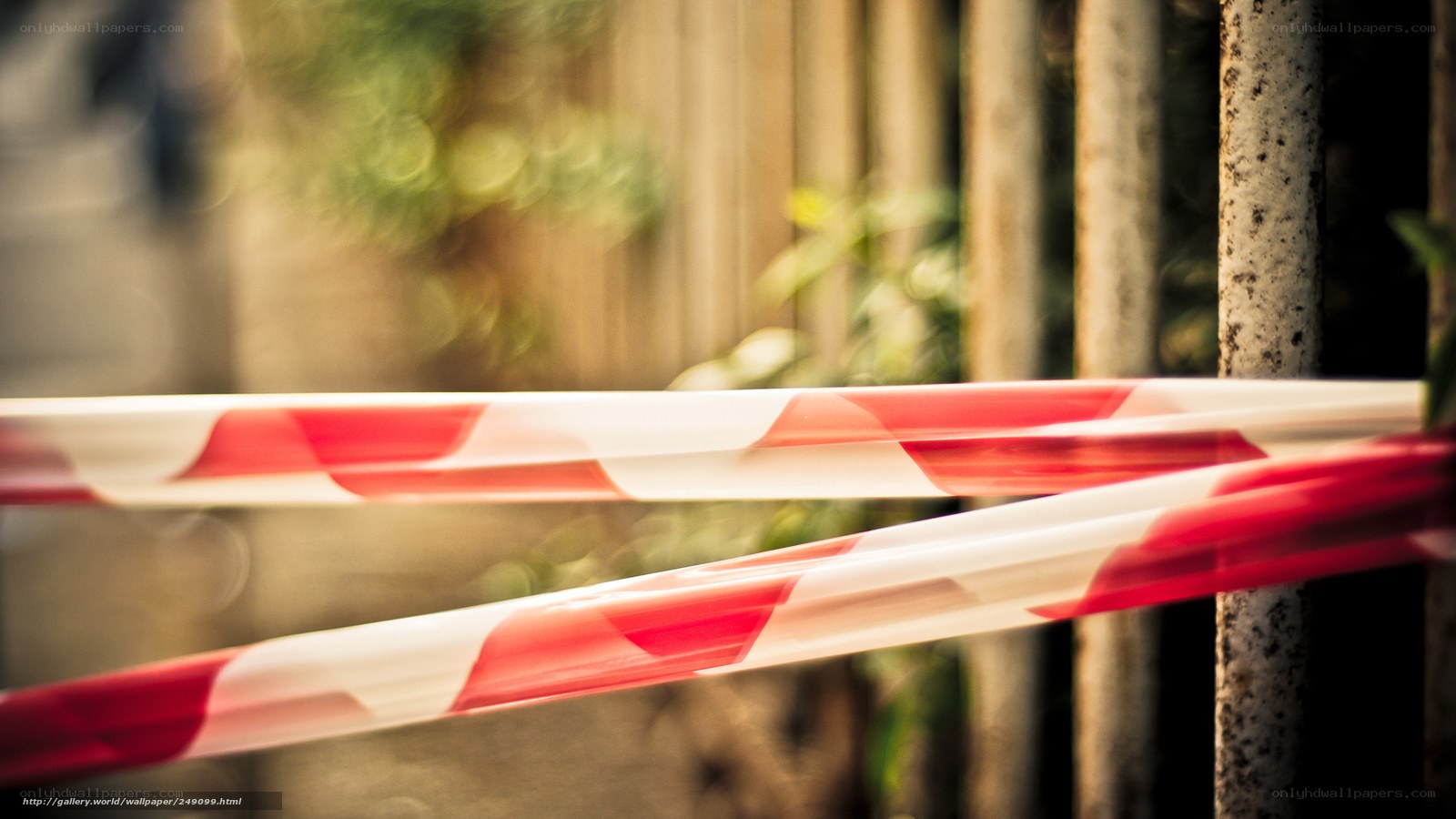 Caution tape in focus