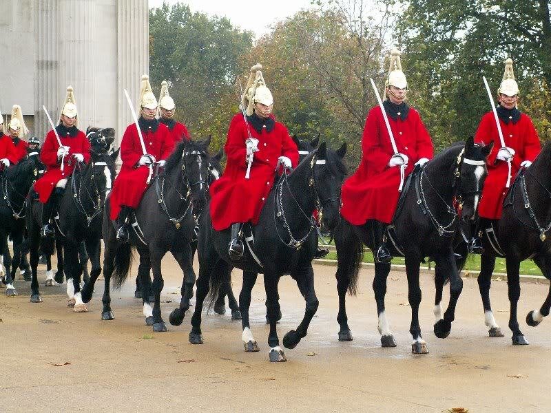 Cavalry in red uniforms
