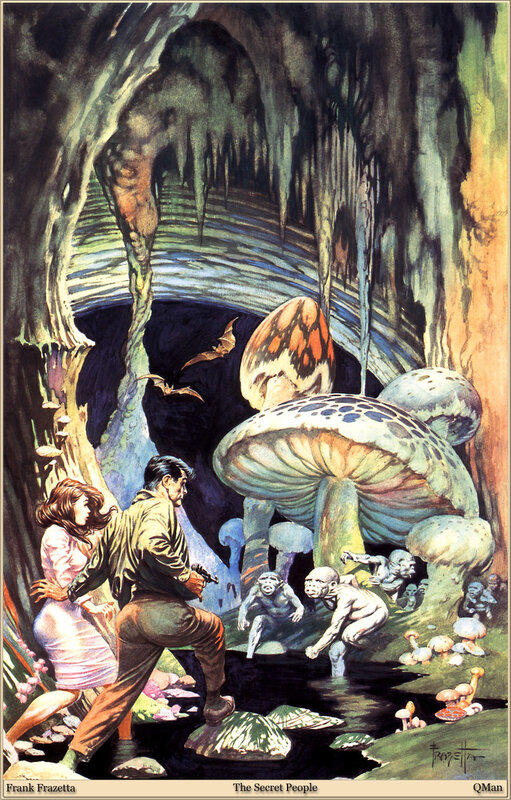 Cave adventure with mushrooms