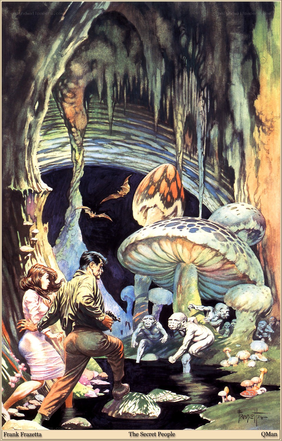 Cave adventure with mushrooms