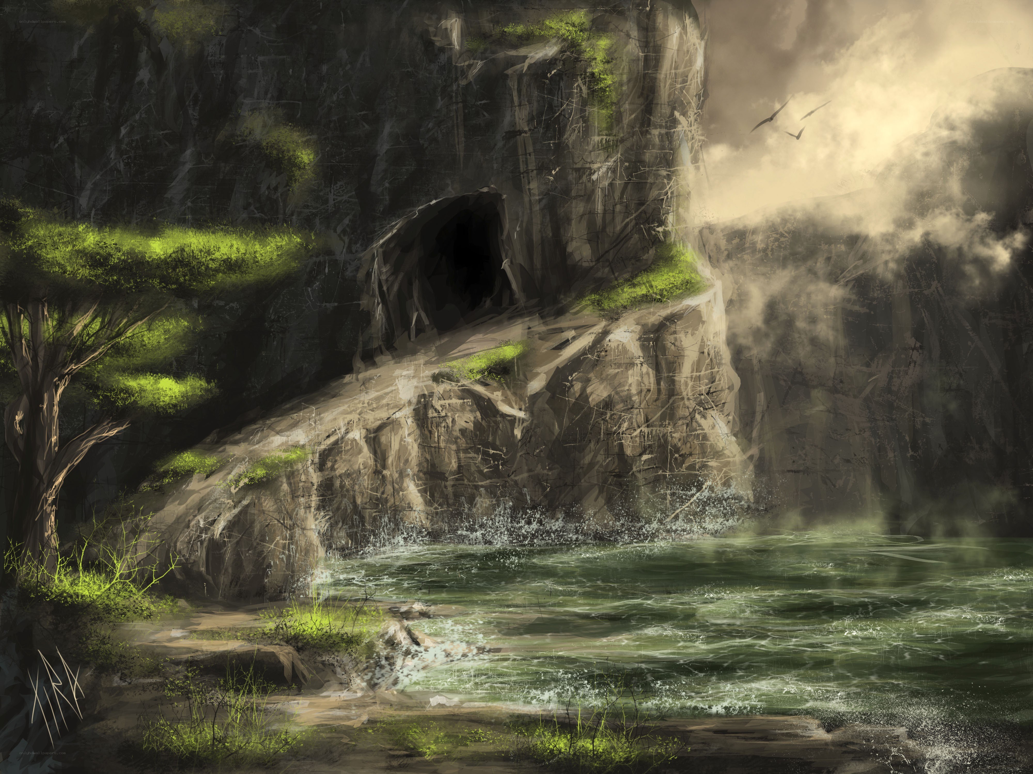 Cave by the water's edge