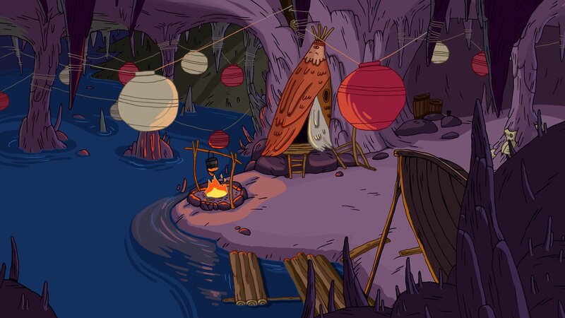 Cave Campsite with Lanterns