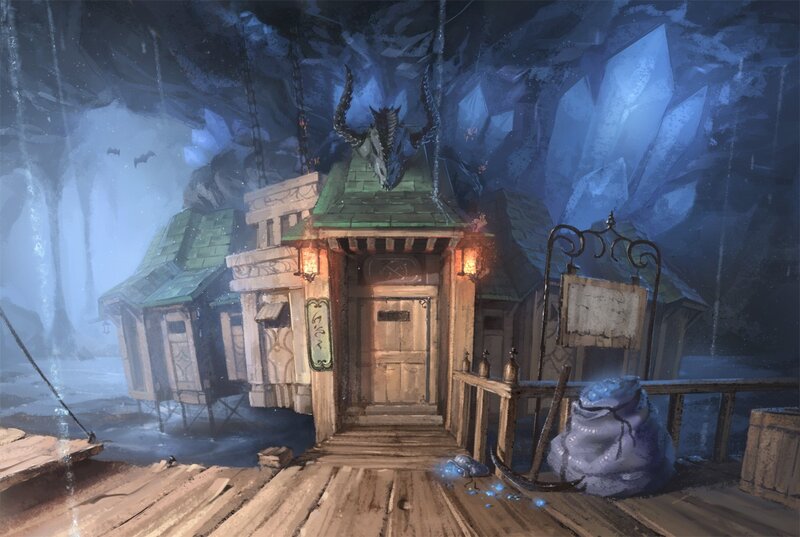 Cave dwelling with dragon skull