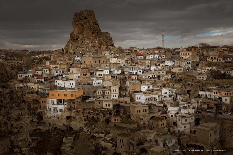 Cave Dwellings in Town — Brown, Dramatic, Photograph