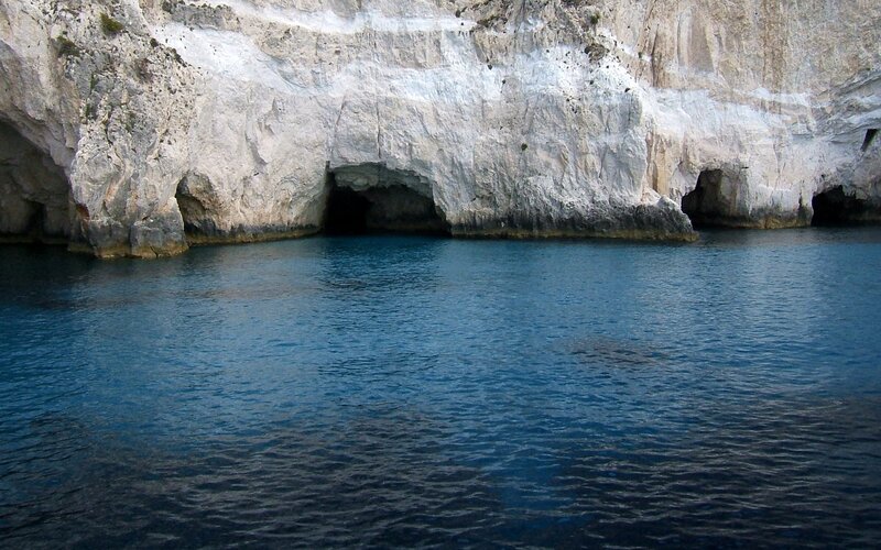 Cave entrance in coastal cliffs