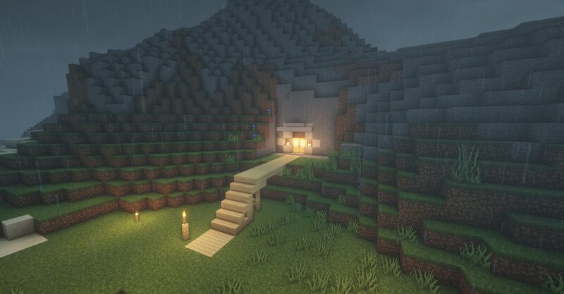 Cave Entrance in Rain