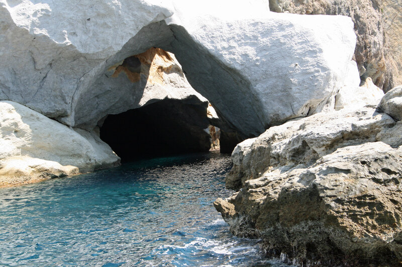 Cave Entrance in Rock — Blue