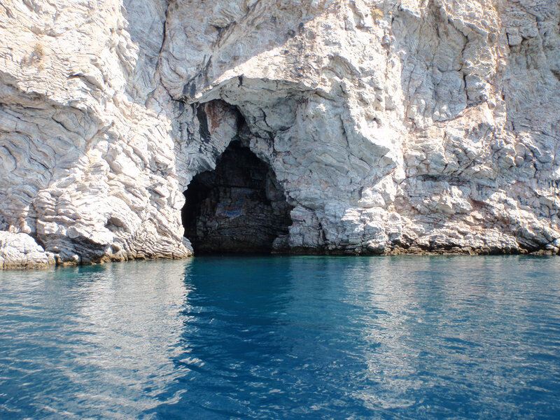 cave entrance in rocky cliff