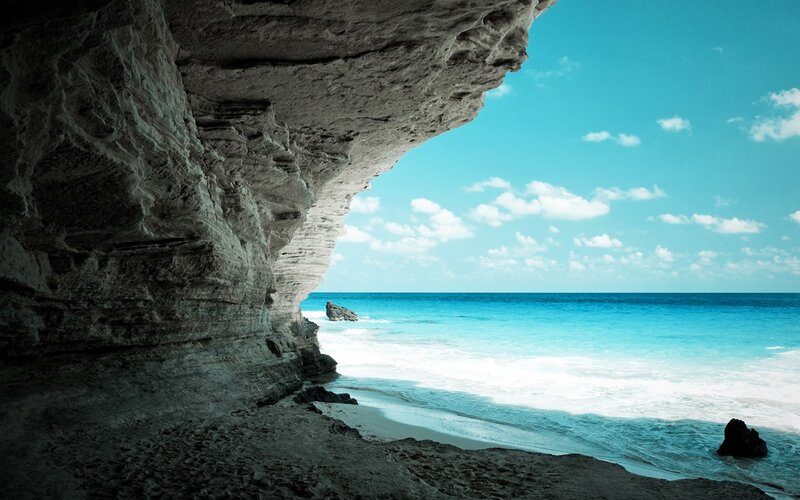 Cave Entrance to Beach — Blue