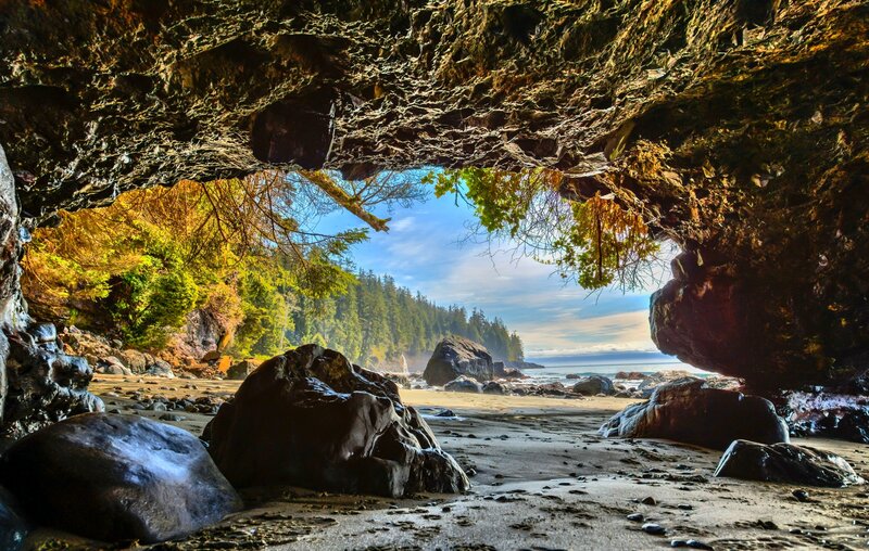 Cave Entrance to Beach — Brown