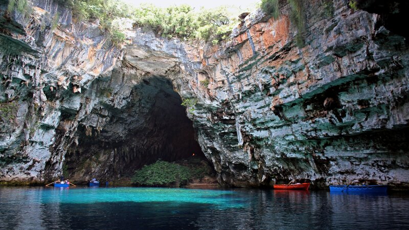 Cave Entrance with Boats