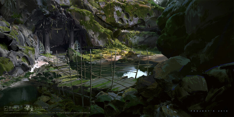 Cave Entrance with Bridge