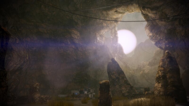 cave entrance with bright light