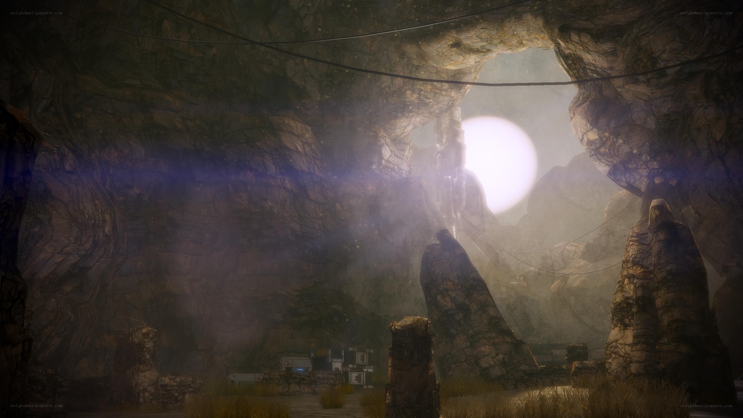 cave entrance with bright light