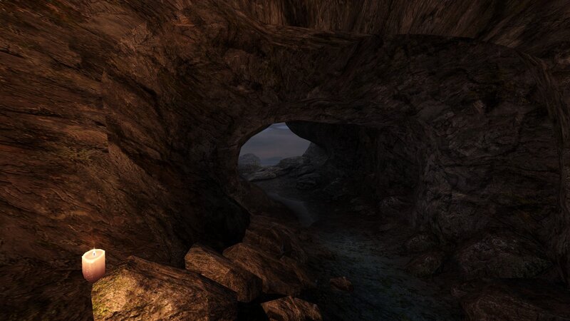 Cave Entrance with Candle