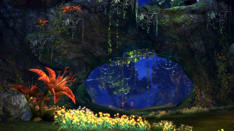 Cave Entrance with Flowers