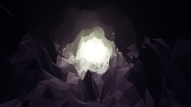 Cave Entrance with Light — Black