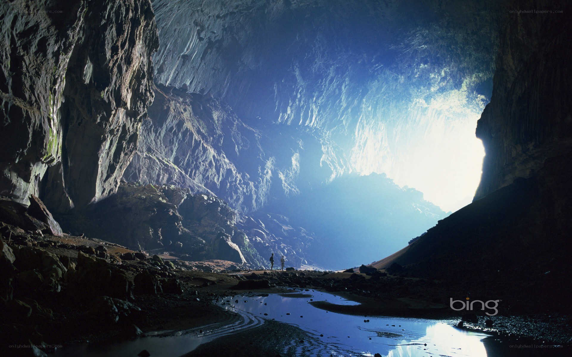 Cave entrance with sunlight