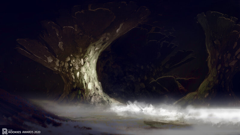 Cave Entrance with Water — Black
