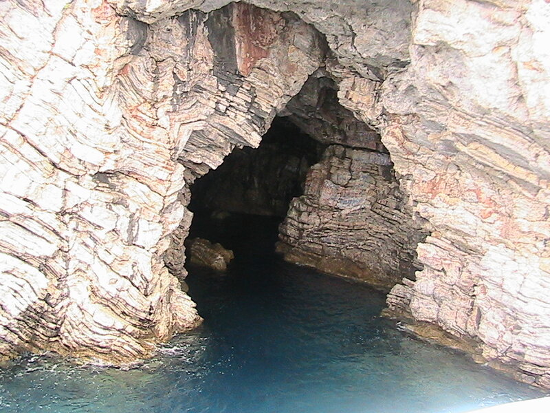Cave Entrance with Water — Blue